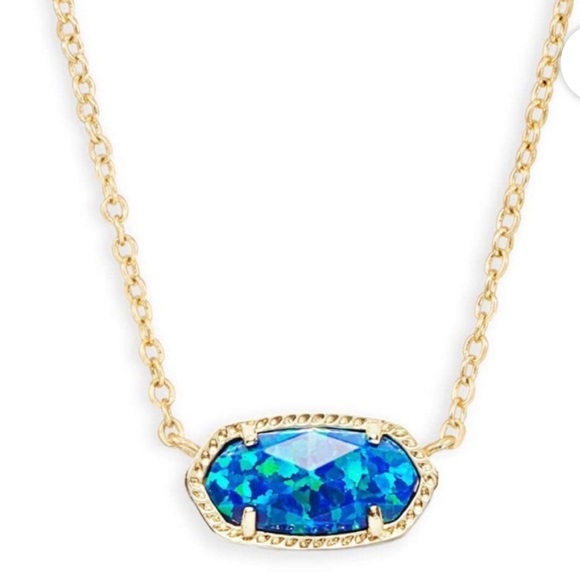 NWT Kendra Scott Elisa Blue Opal & Yellow Gold Retired Stunning Opal Very Rare! - Picture 5 of 14